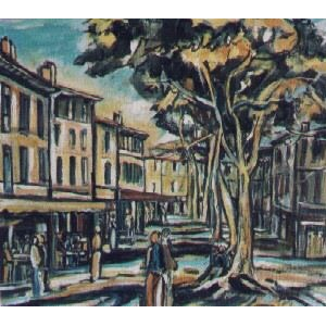 Provence, Saint Rémy de Provence - Format 25P( 81 x 60 cm) Acrylique et encre sur toile, 1997