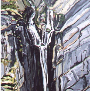 La cascade de Sancheze - format 30F (92 x 73 cm) Acrylique et encre sur toile