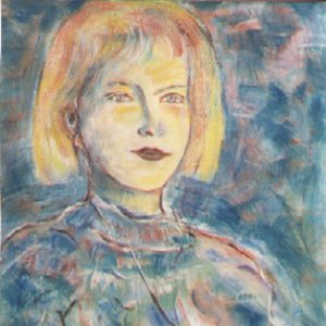 Jeune femme - Acrylique/papier, 1993