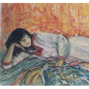 Emmanuelle - Format 50 x 65 cm Gouache/papier, 1991