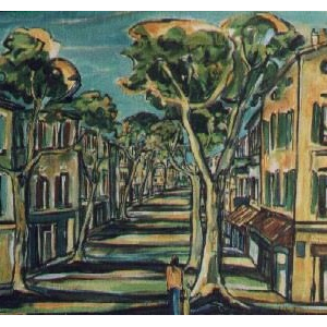 Provence, Saint Rémy de Provence - Format 25F( 81 x 65 cm) Acrylique et encre sur toile, 1997