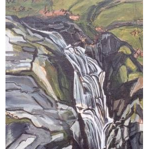 Torrent de la Resse - Format 12M( 61 x 38 cm) Acrylique et encre sur toile