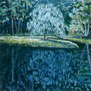 Les fontaines bleues - 50 x 65 cm