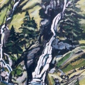 Torrent de la Raspille - Format 15P(65 x 50cm) Acrylique et encre sur toile
