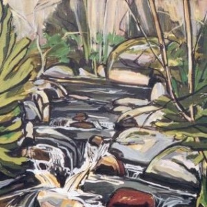 Torrent de la Resse 15P ( 65 x 50 cm) - Format 15P ( 65 x 50 cm) Acrylique et encre sur toile