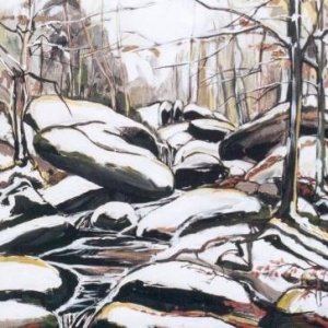 Cahos de la Resse - Format 80 x 80 cm Acrylique et encre sur toile