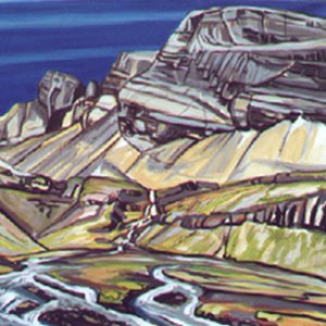 Glacier de Tsanfleuron  - Format 30F( 92 x 73 cm) Acrylique et encre sur toile