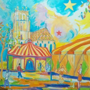 Festival Br'ain de cirque Acrylique/toile 80 x 80 cm 2019